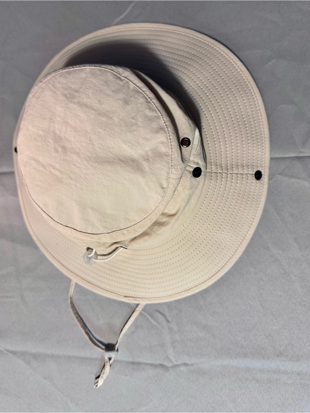 Women's Cream Wide-Brim Sun Hat with Chin Cord